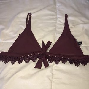 Maroon bikini top